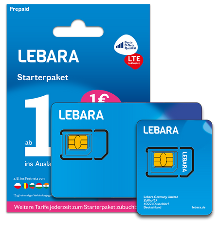 New SIM card | Network change | Lebara | Prepaid Guthaben