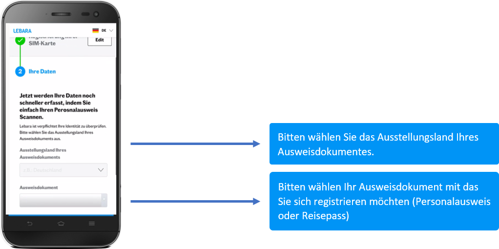 Lebara SIMKarte registrieren und aktivieren Anleitung